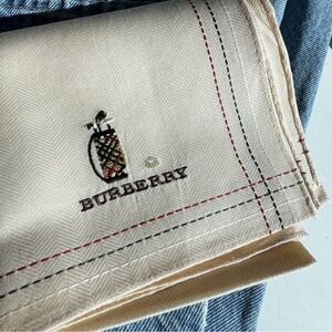 Burberry Beige Handkerchief with Embroidered Logo